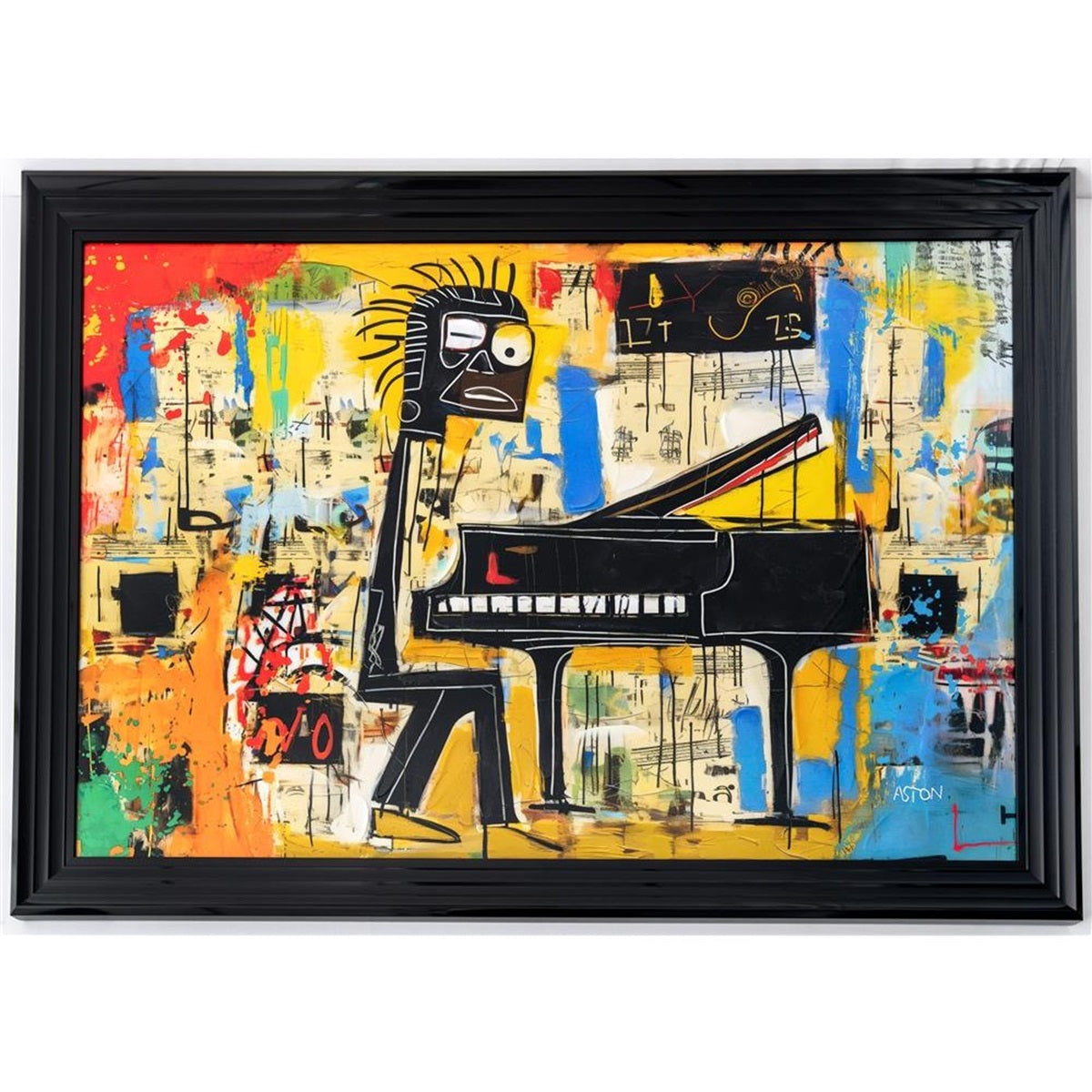 Cuadro en marco de madera PIANO MAN