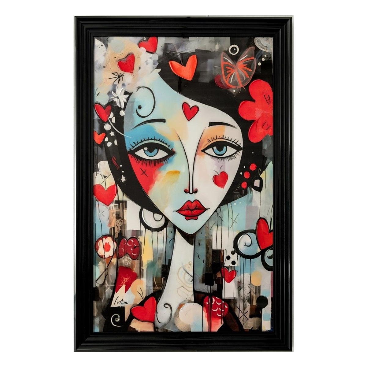 Cuadro con marco de madera ACTITUD DE AMOR