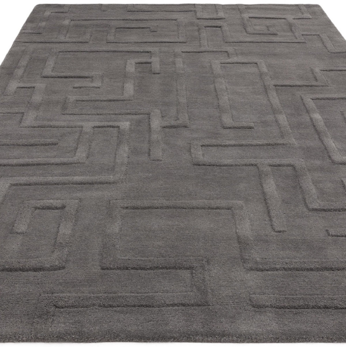 Tapis de salon moderne pure laine tufté main ZEMA
