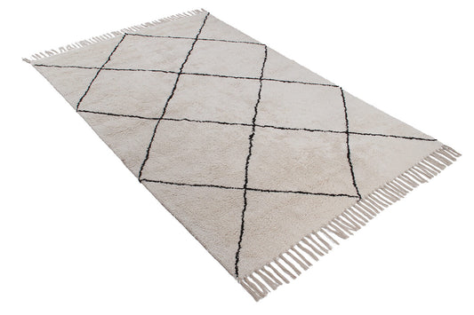 Alfombra de algodón con mechones estilo bereber CATAZ