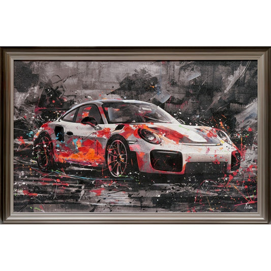 Cuadro con marco de madera RACING