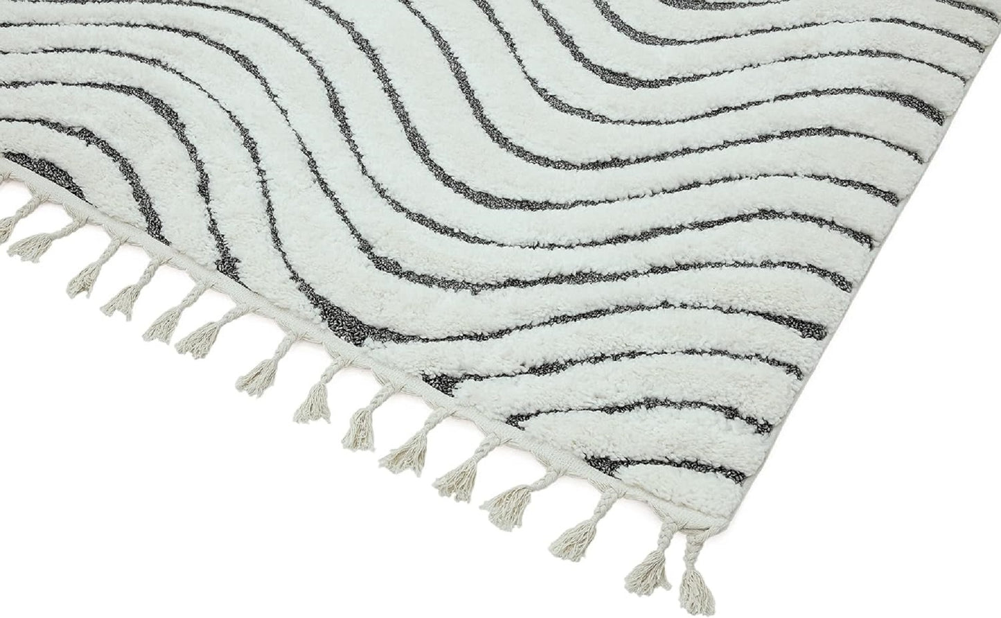 Tapis de salon moderne à franges RIDGE
