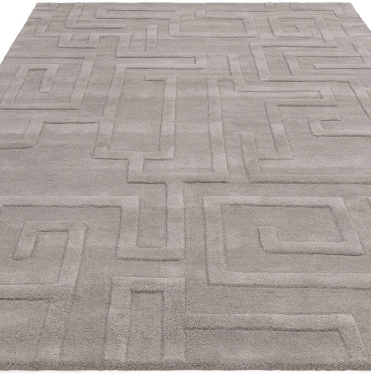 Tapis de salon moderne pure laine tufté main ZEMA