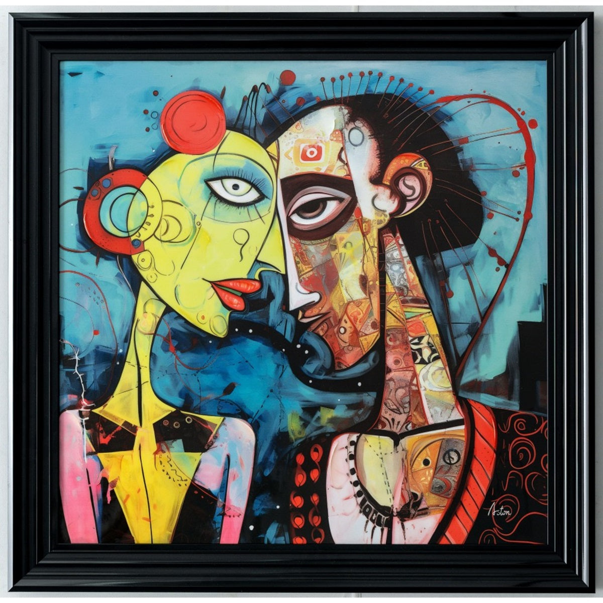 Tableau cadre en bois ABSTRACT LOVERS