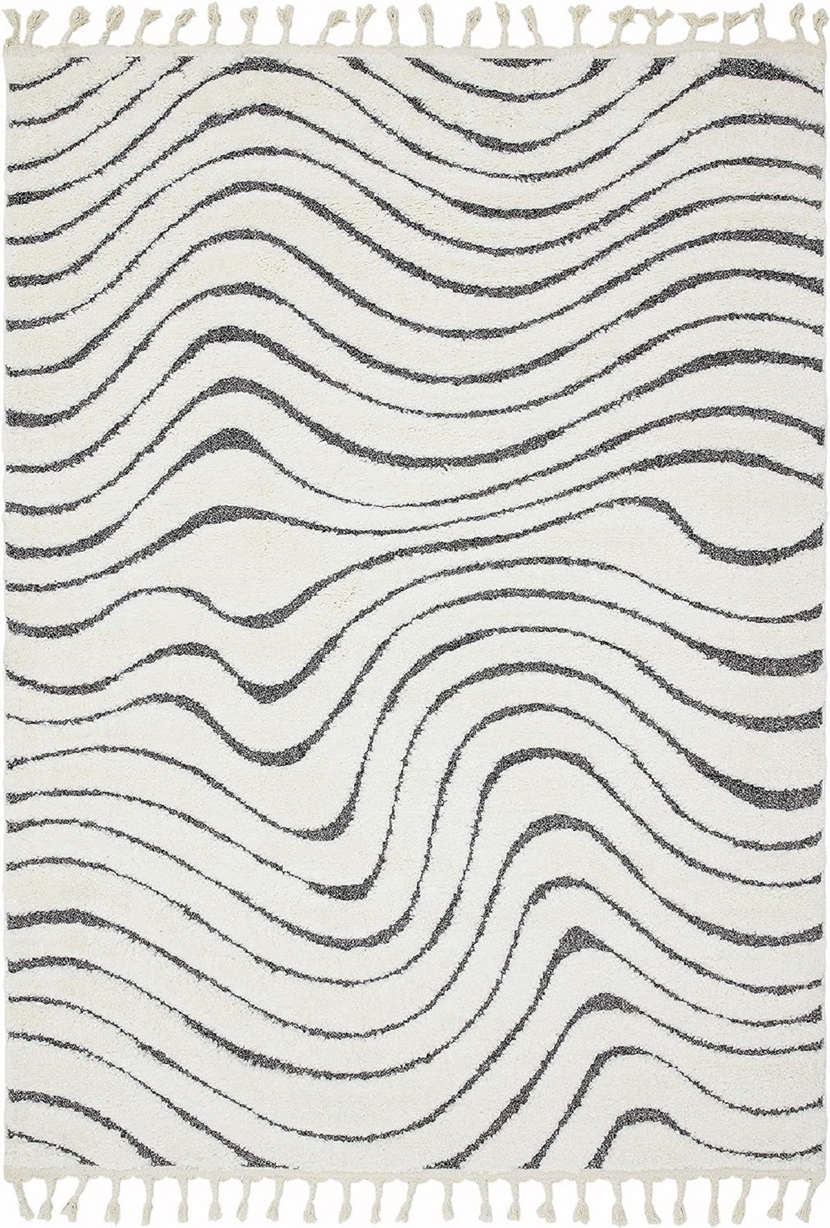 Tapis de salon moderne à franges RIDGE