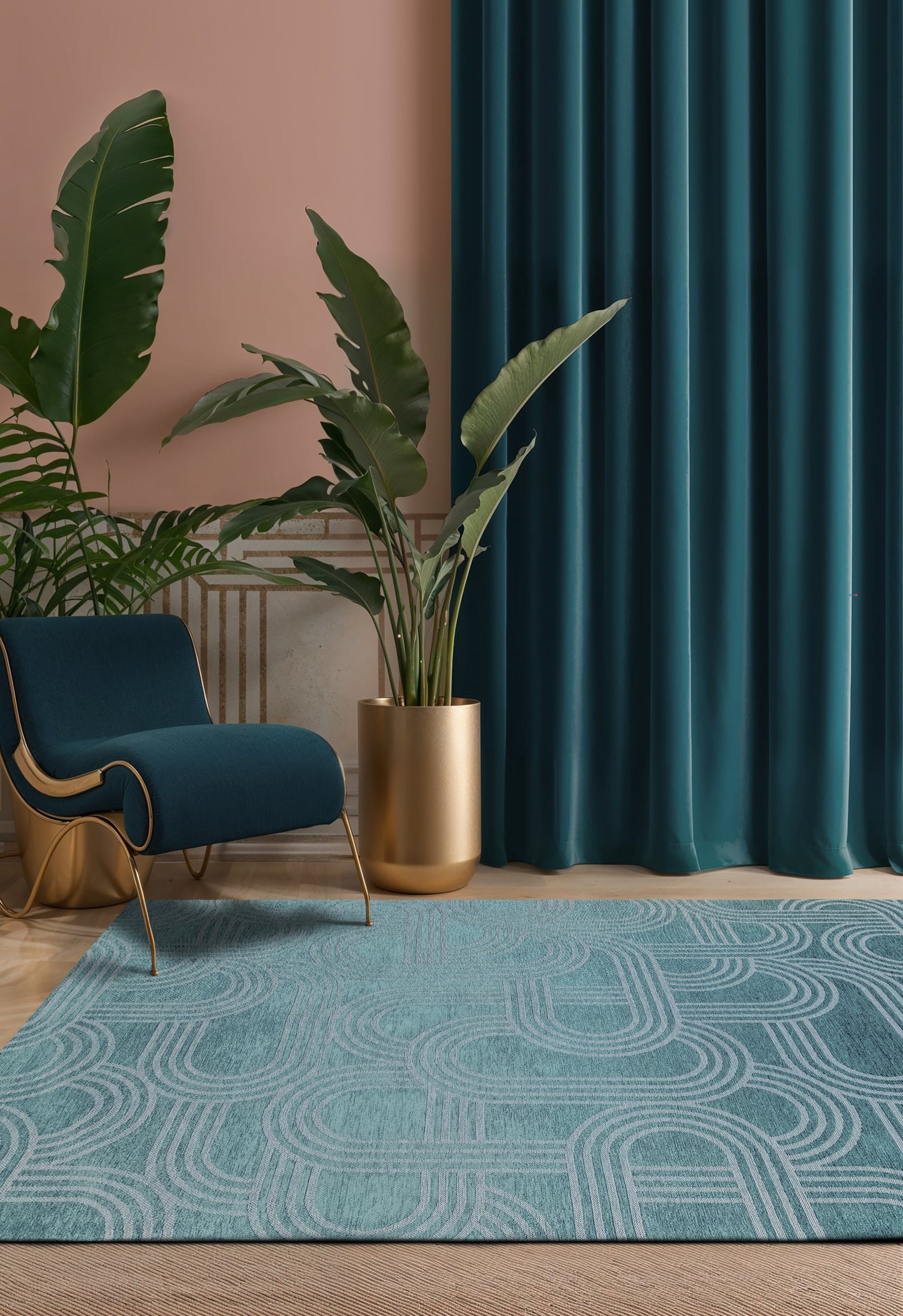 Tapis de salon moderne tissé plat FEVER