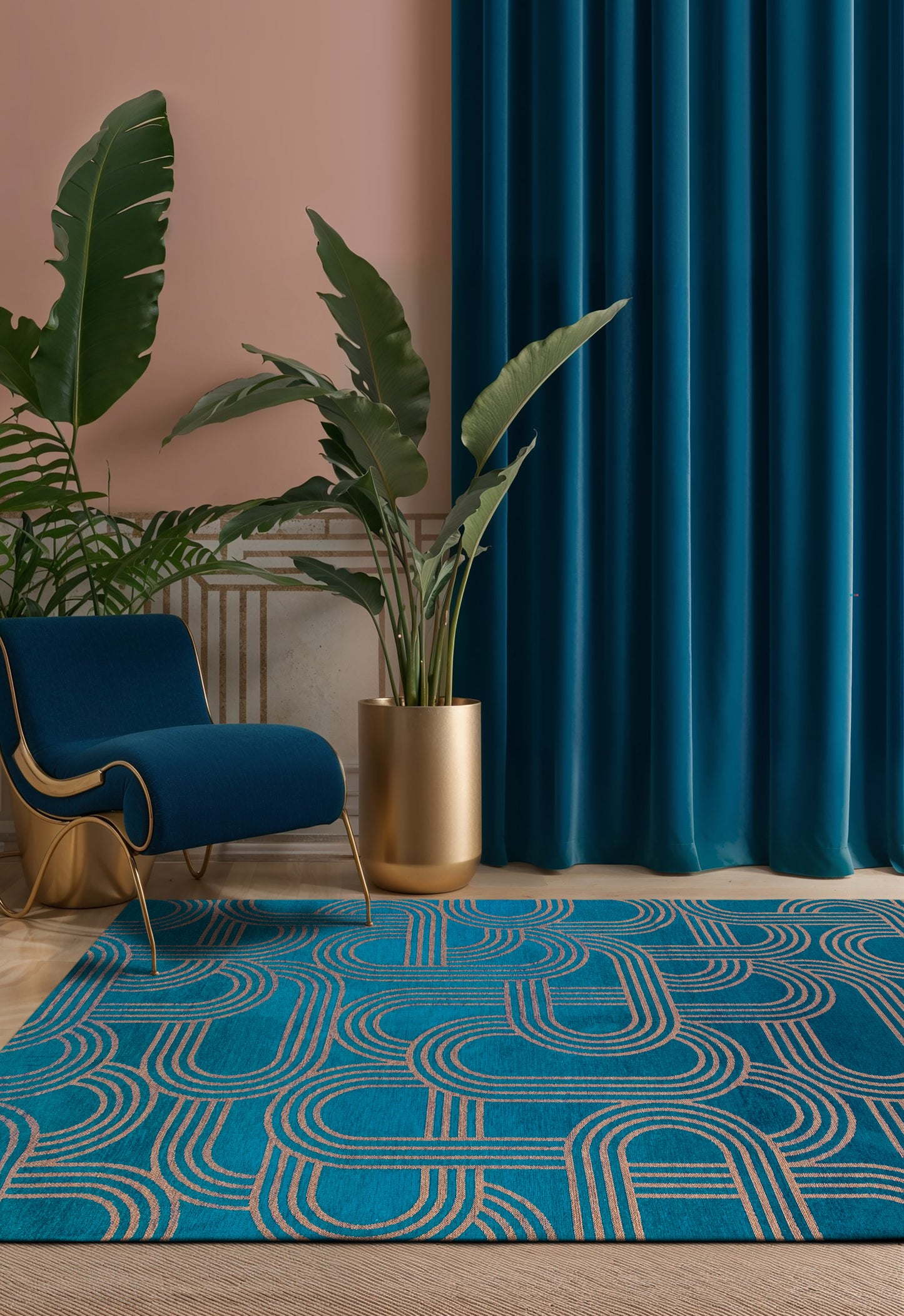 Tapis de salon moderne tissé plat FEVER