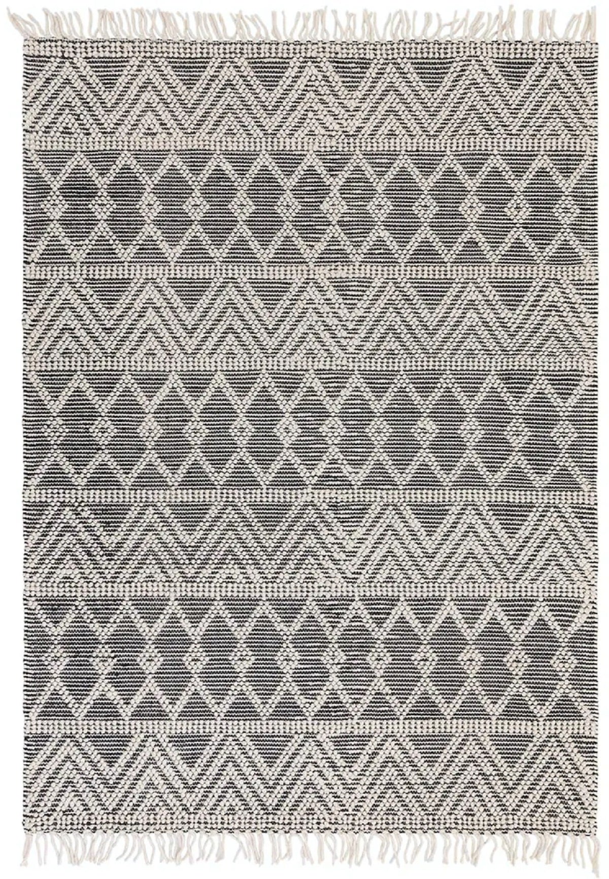 Tapis de salon à franges pure laine SAGRA
