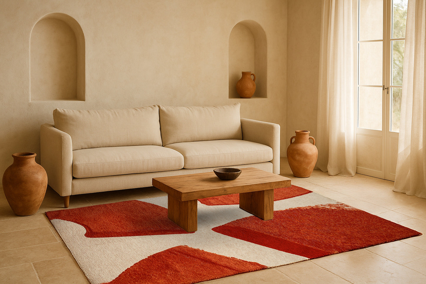 Tapis salon et chambre tissé plat NICKY