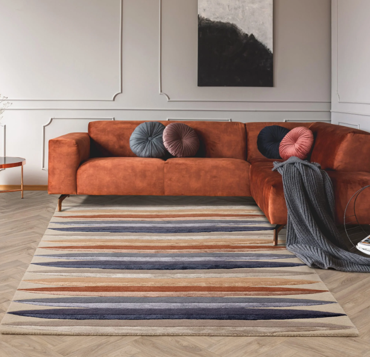 Tapis moderne tufté main en laine DOP