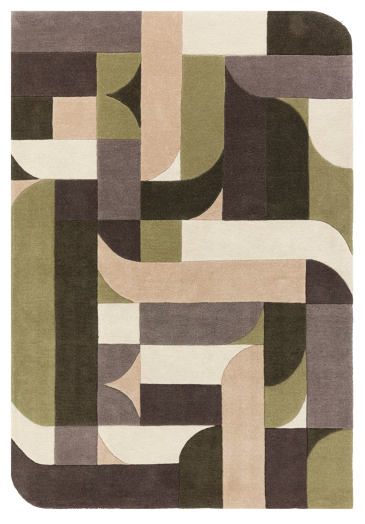 Tapis moderne tufté main en laine JINGA