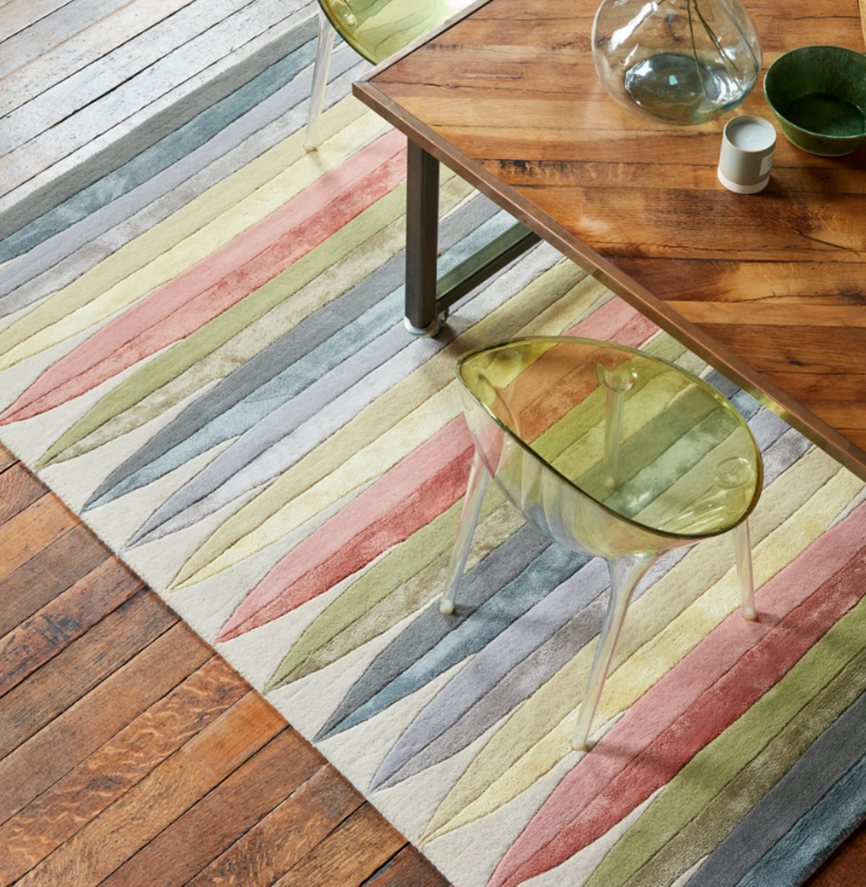 Tapis moderne tufté main en laine DOP