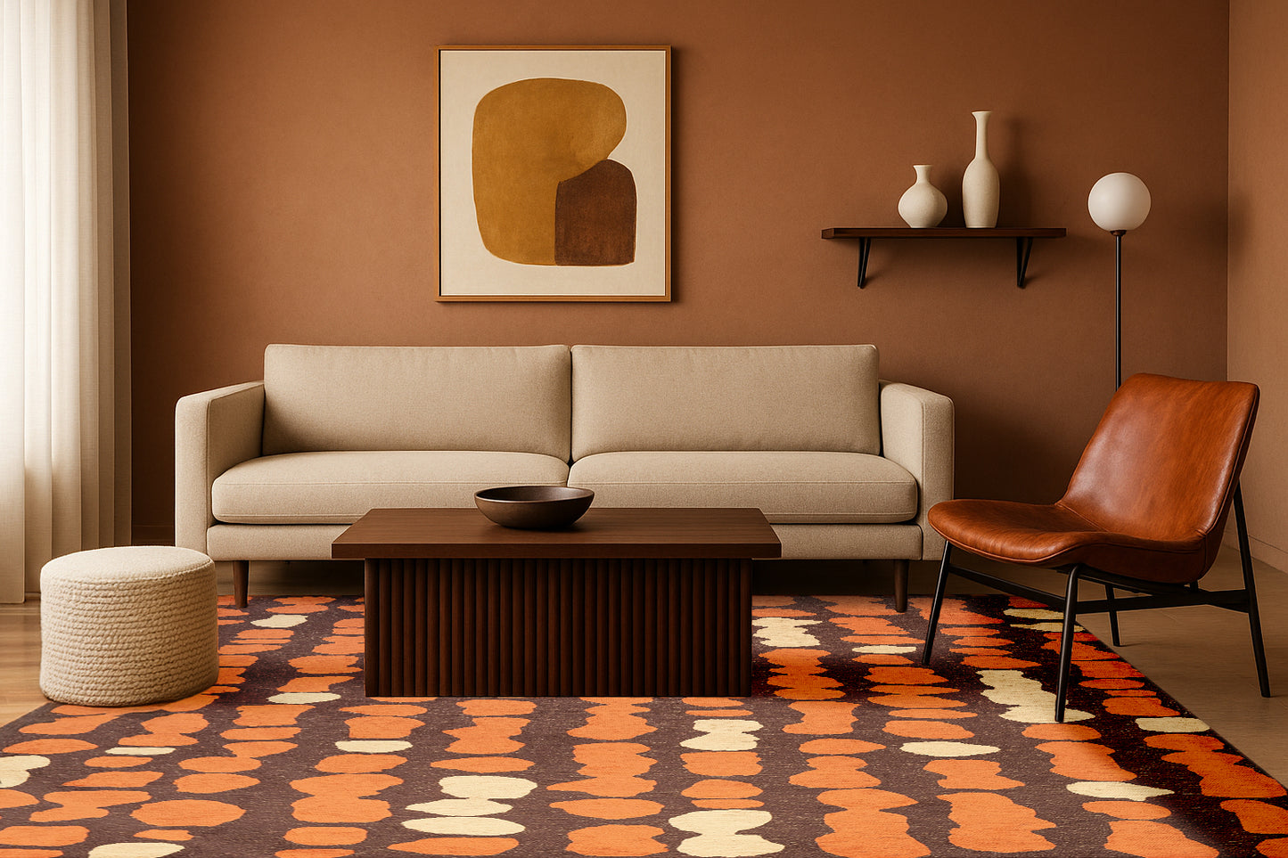 Tapis salon et chambre tissé plat LOLA