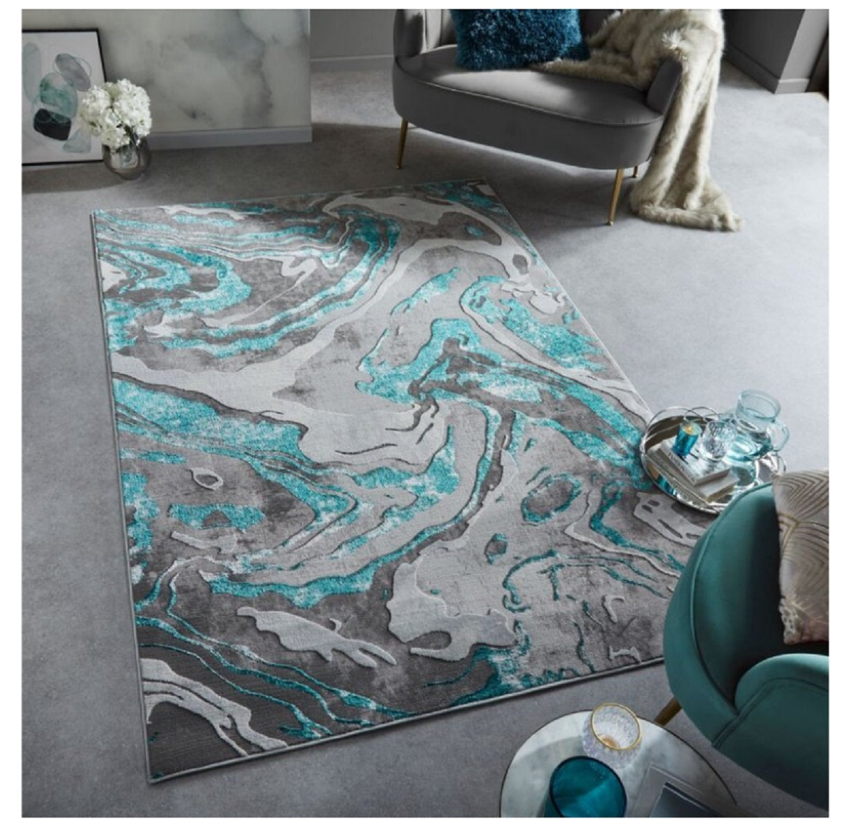 Tapis de salon moderne tissé plat SIRE