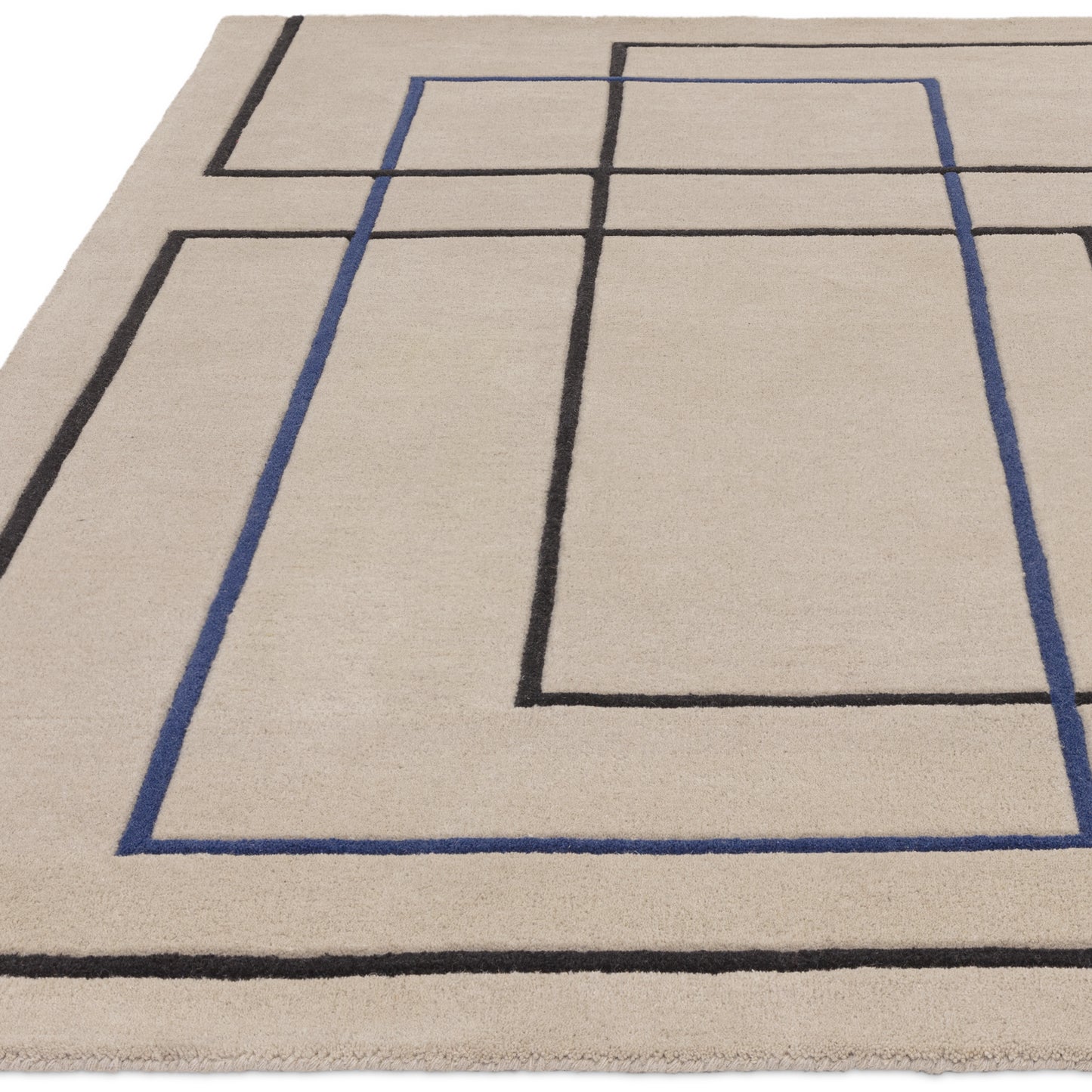 Tapis de salon moderne pure laine fait main FRAME