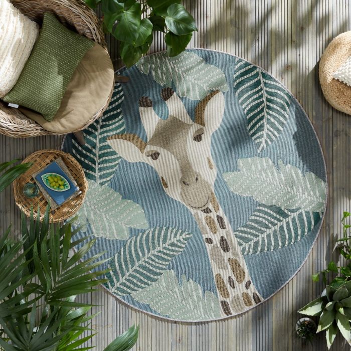 Tapis rond d'extérieur design GIRAFE