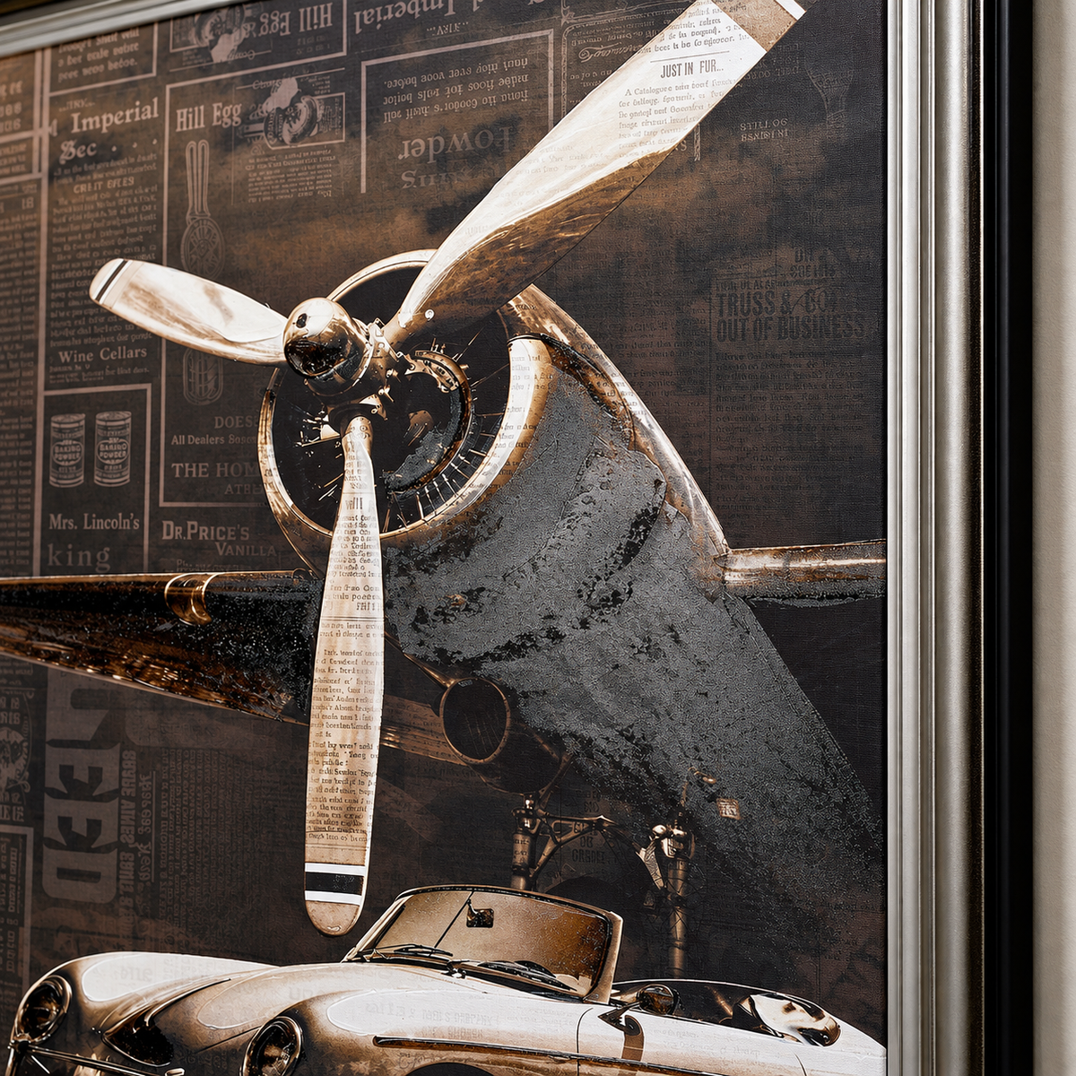 Tableau cadre en métal AVIATION VINTAGE