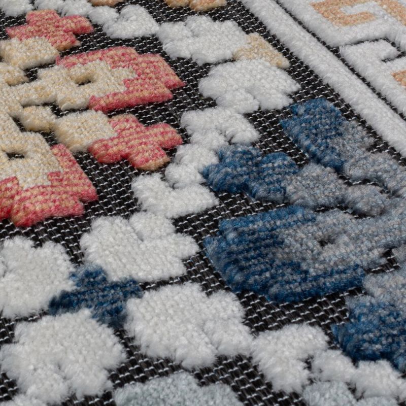 Tapis de salon tissé plat intérieur extérieur TERESA