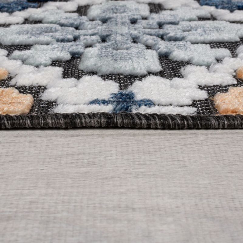 Tapis de salon tissé plat intérieur extérieur TERESA