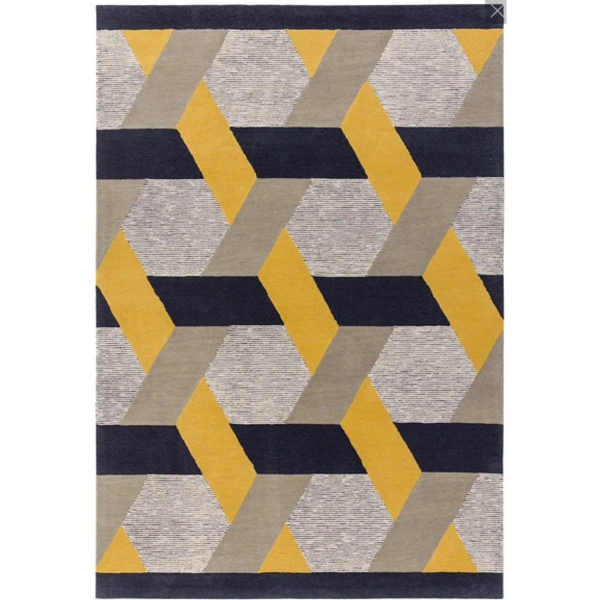 Tapis de salon en laine tissé plat CAMPTON