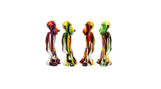Set de 4 singes statue Sculpture Moderne - Novatrend