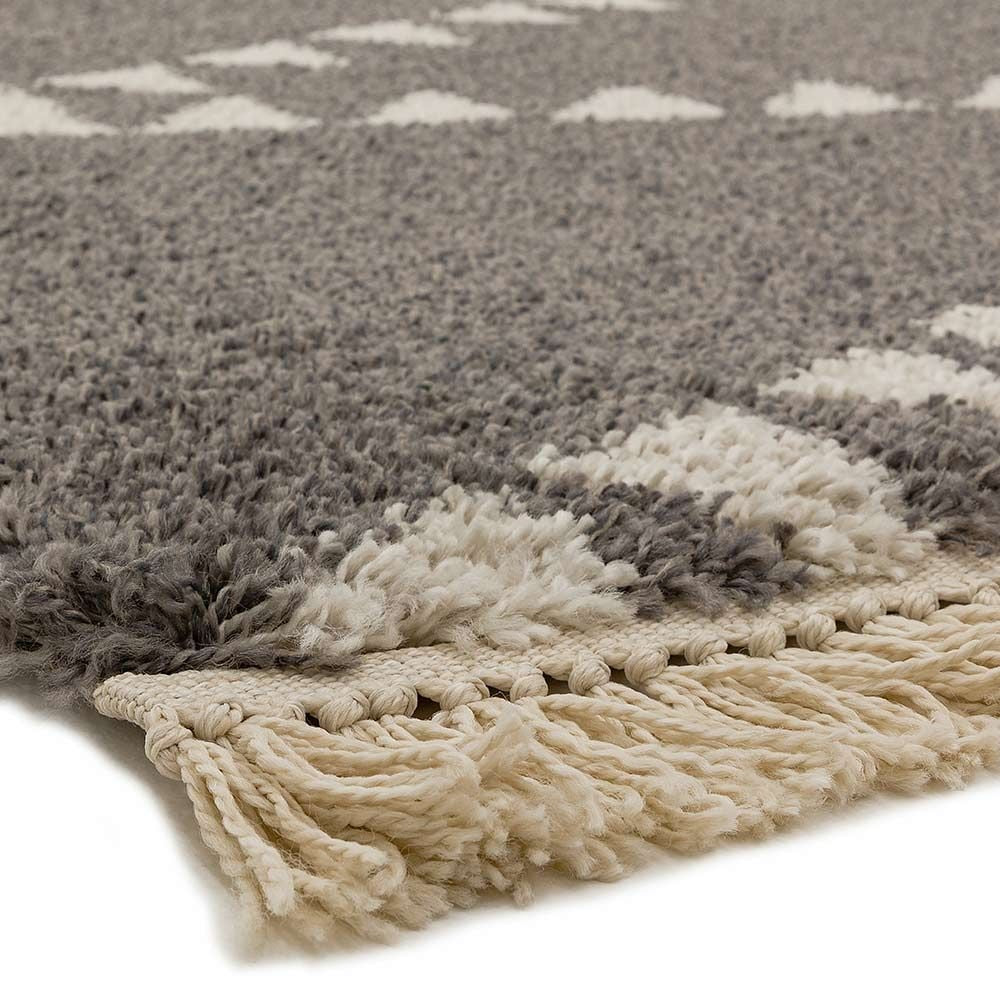 Tapis style berbère à franges effet laine DIKO - Novatrend