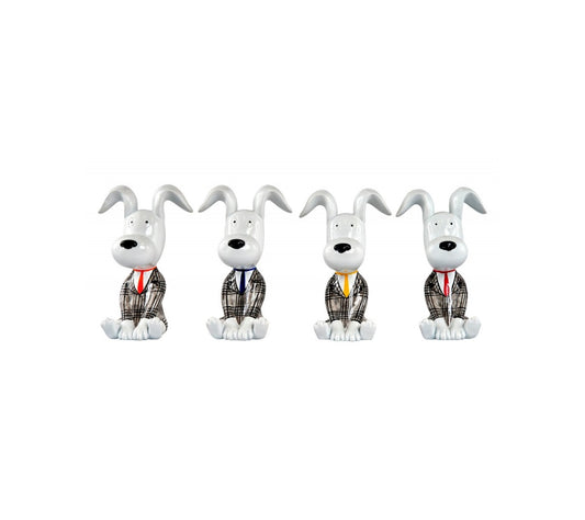 Sculpture statue moderne DROOPY - Set de 4 - Novatrend