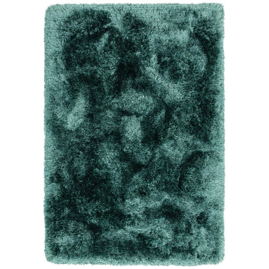 Tapis salon confort shaggy SPLASH Bleu Pétrole - Novatrend