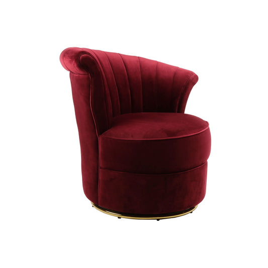 Fauteuil en velours rouge SILWAN - Novatrend
