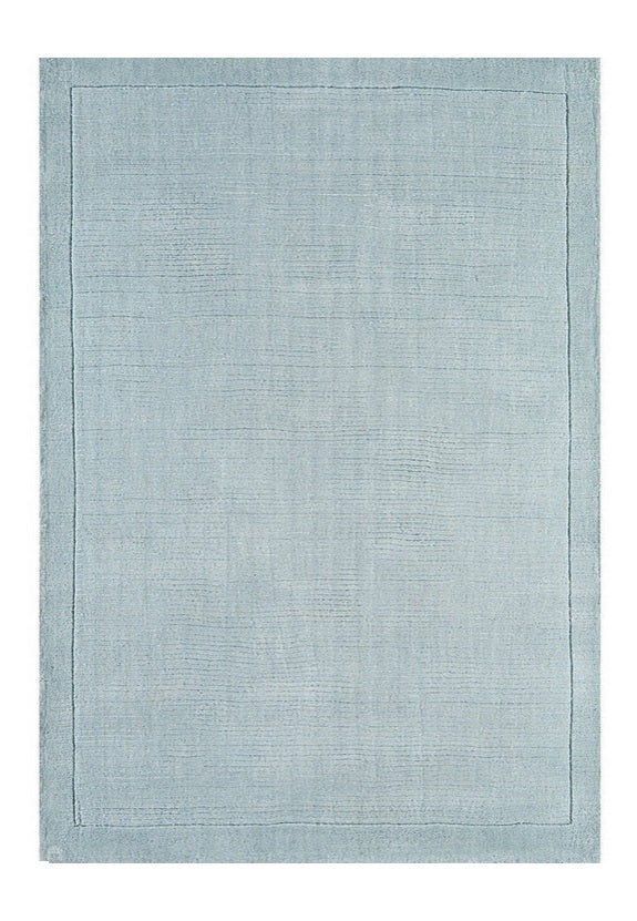 Tapis de Salon Moderne uni Pure Laine CANDY Bleu - Novatrend
