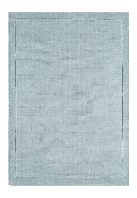 Tapis de Salon Moderne uni Pure Laine CANDY Bleu - Novatrend