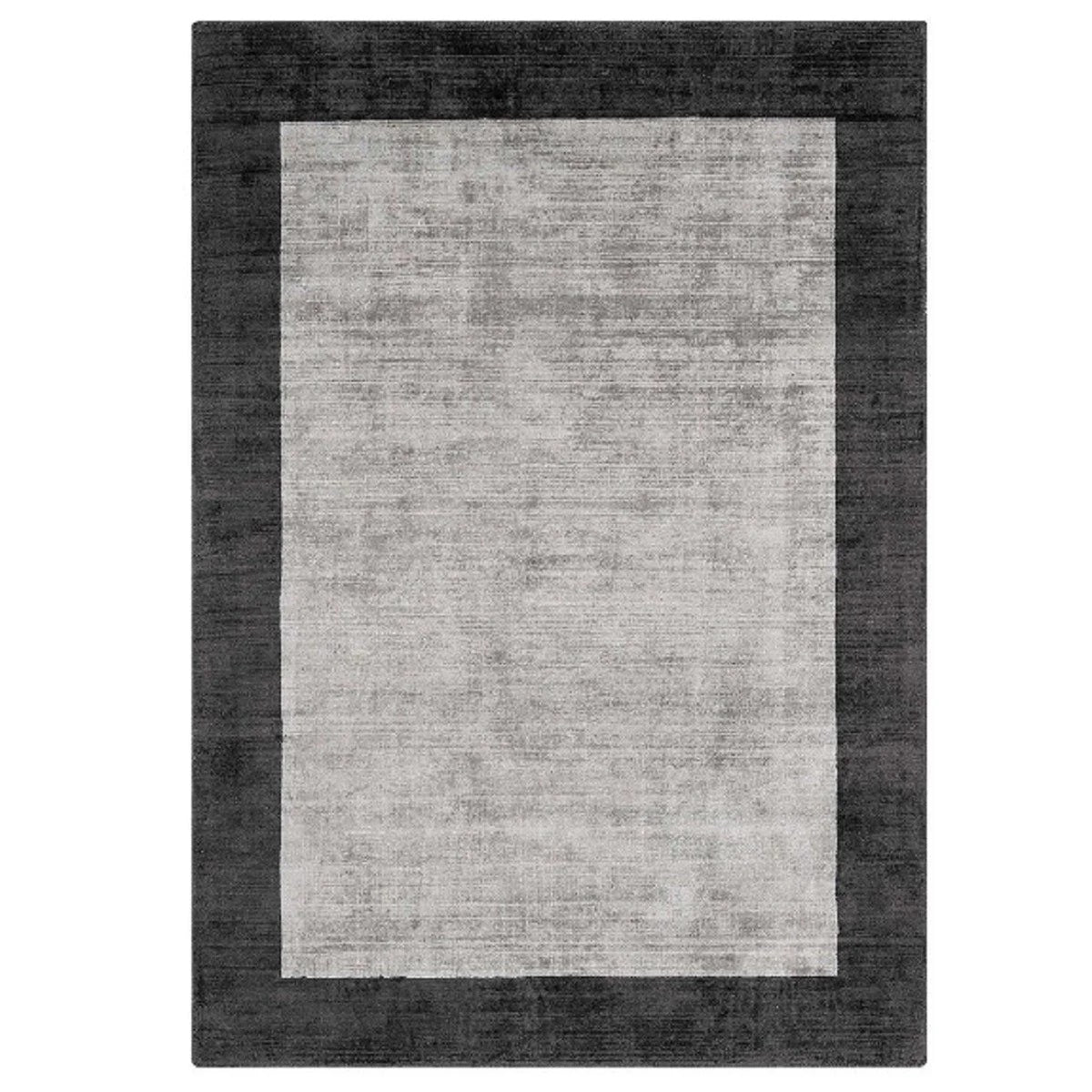 Tapis fait main uni à bordures LAME - Novatrend
