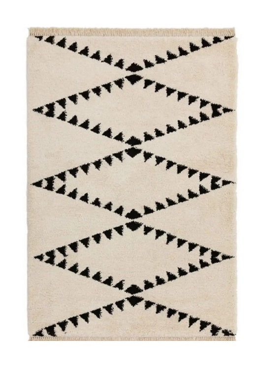 Tapis style berbère à franges effet laine DIKO - Novatrend