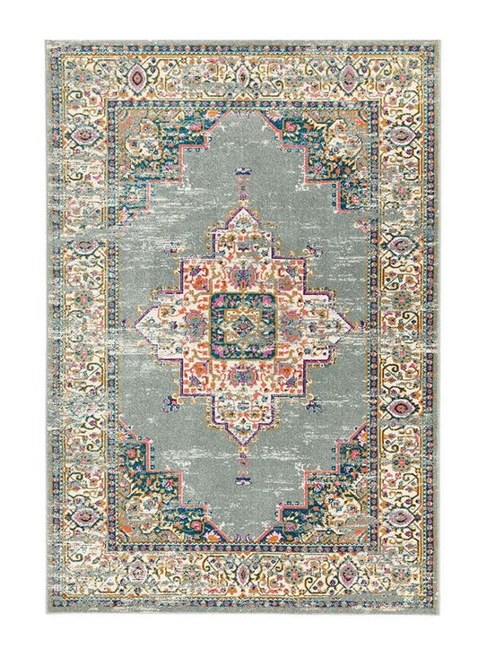 Tapis de salon tissé plat style orient WESSON MEDAILLON - Novatrend