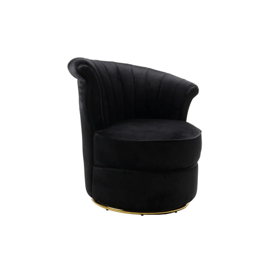 Fauteuil en velours noir SILWAN - Novatrend