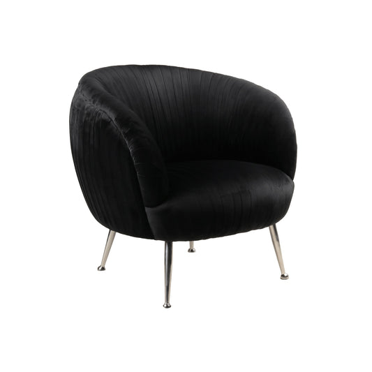 Fauteuil en velours noir PALACIO - Novatrend