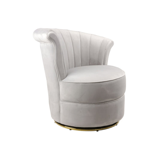 Fauteuil en velours gris SILWAN - Novatrend
