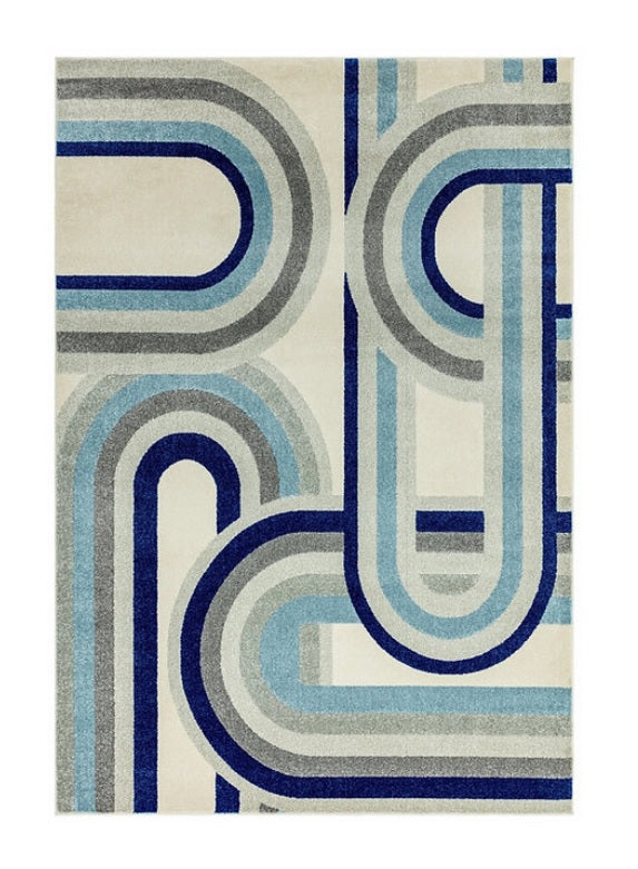 Tapis de salon moderne rétro tissé plat AVON - Novatrend