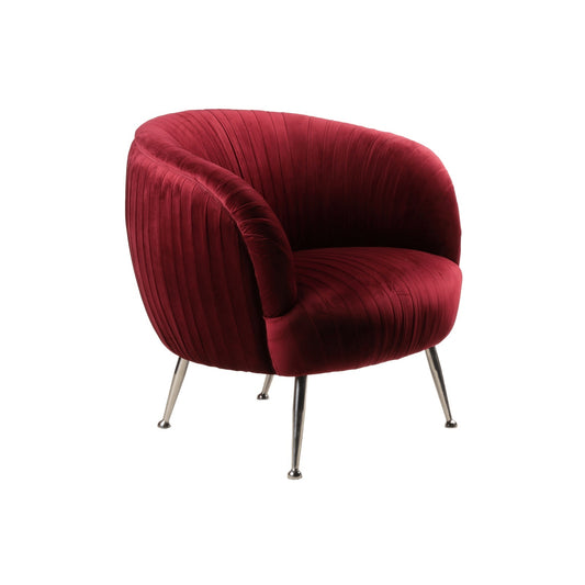 Fauteuil en velours rouge PALACIO - Novatrend