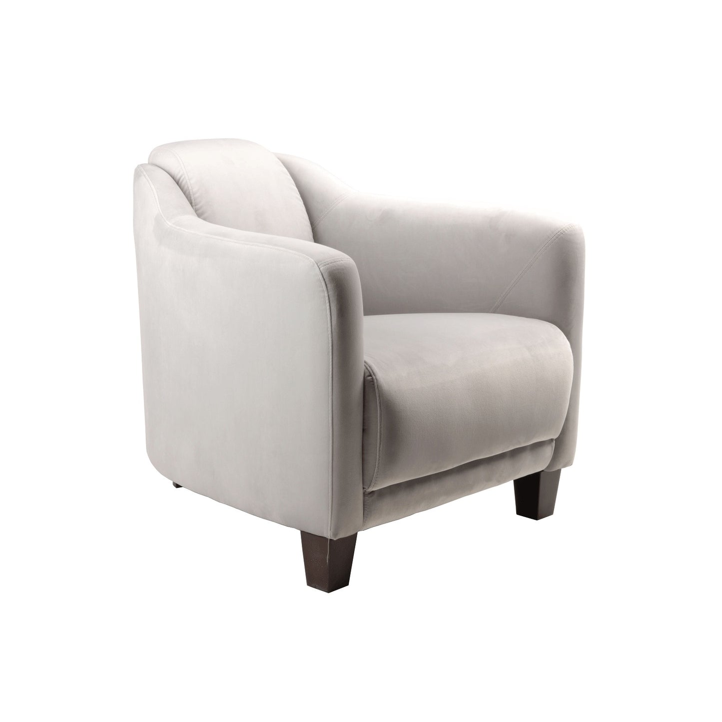 Fauteuil Gentleman en velours gris SILKY - Novatrend