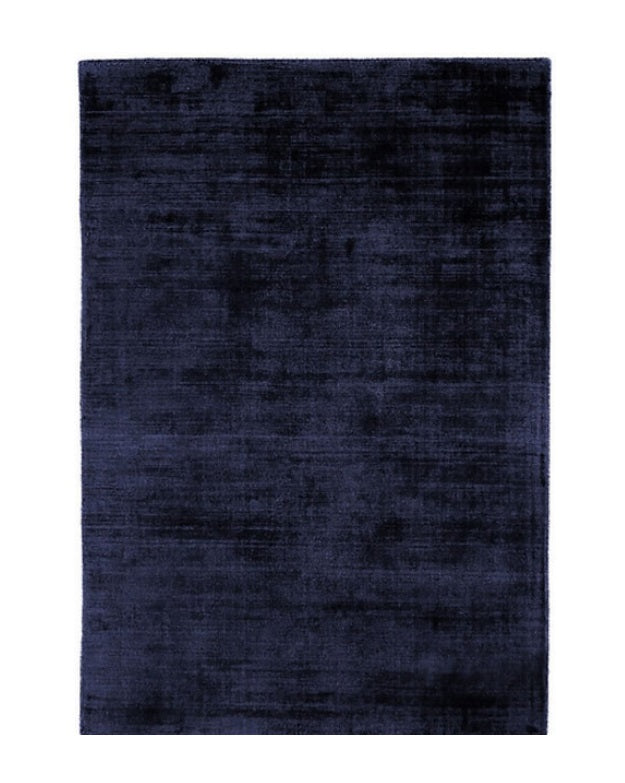 Tapis de salon moderne Uni LAME Bleu Marine - Novatrend