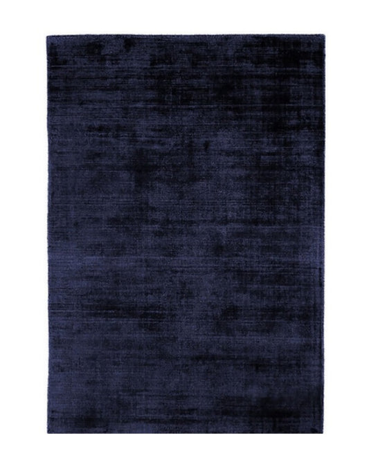 Tapis de salon moderne Uni LAME Bleu Marine - Novatrend