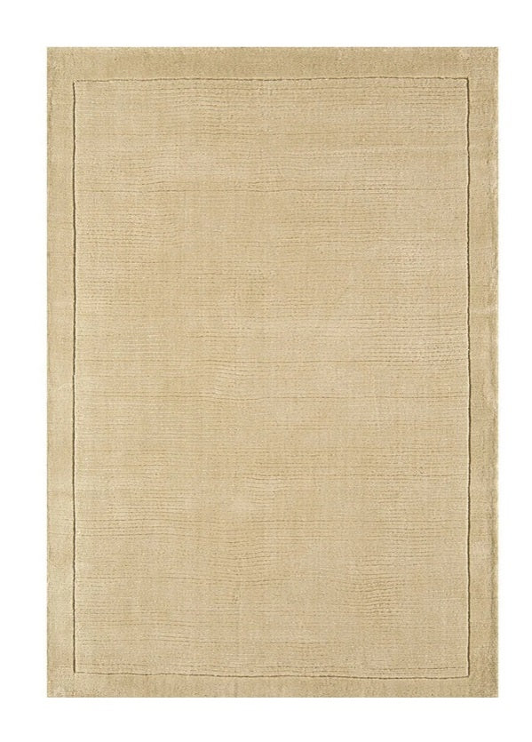 Tapis moderne en laine uni, tissé à la main, de couleur beige