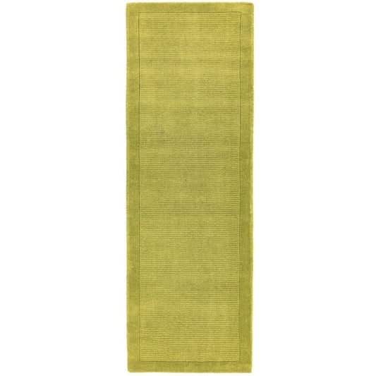 Tapis de couloir uni pure laine CANDY Vert clair - Novatrend