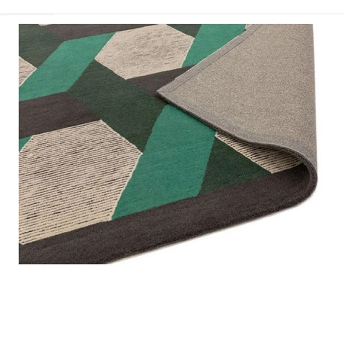 Tapis de salon en laine tissé plat CAMPTON