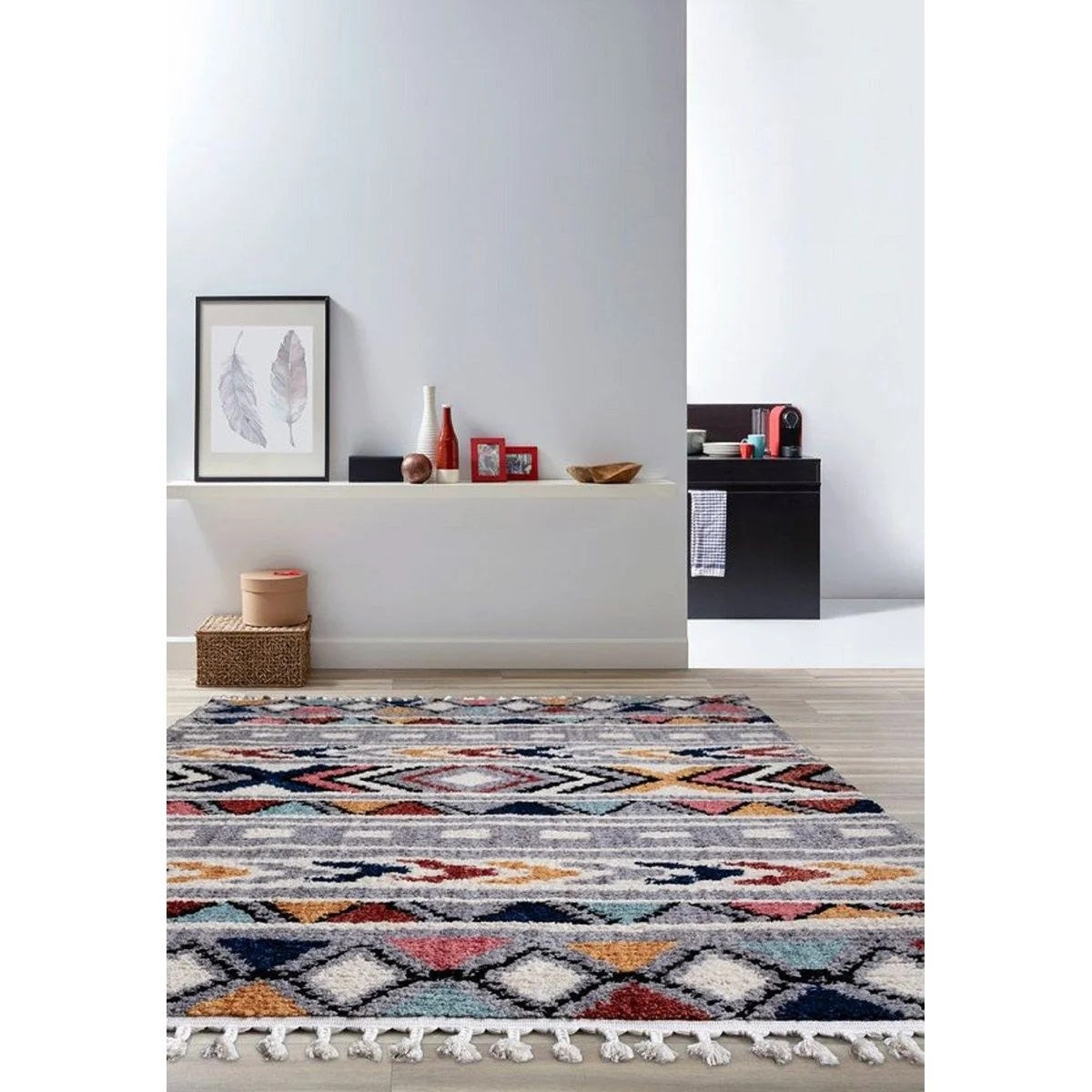 Tapis de salon à franges style berbère ZARA