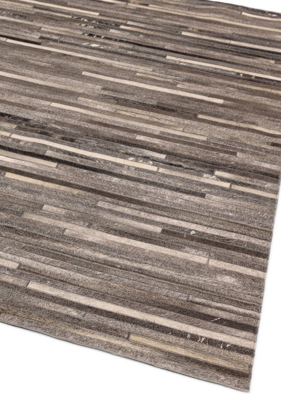 Tapis Salon Luxe Cuir de Vache PAMPA Stripes - Novatrend