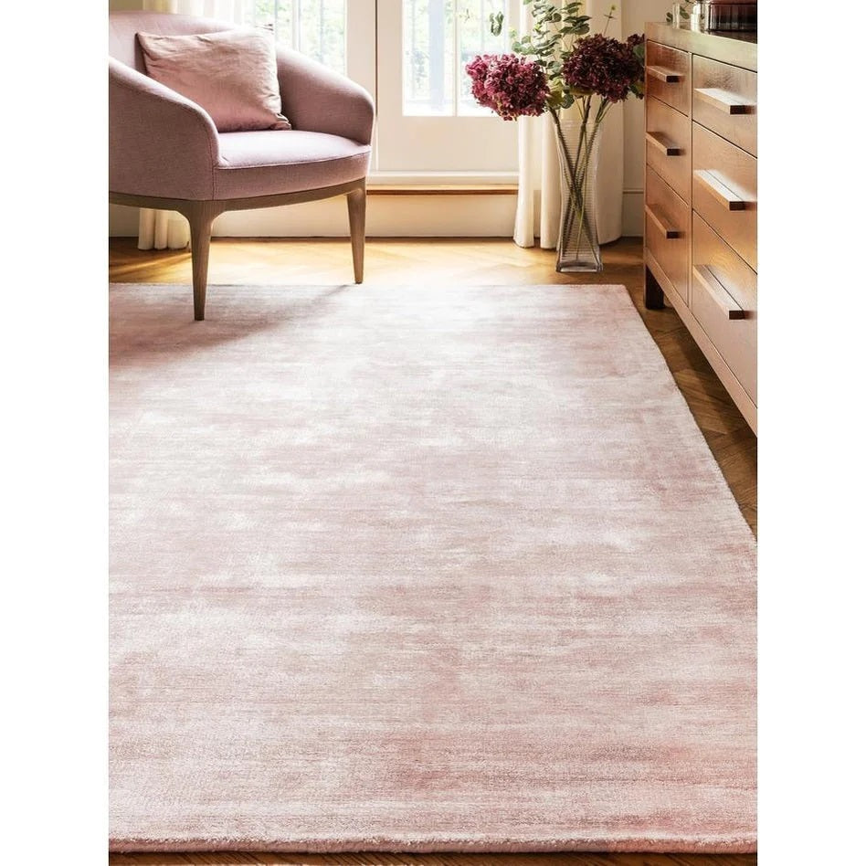 Tapis de salon moderne Uni LAME Rose - Novatrend