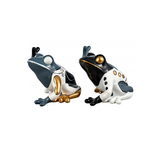 Sculpture moderne statue CLASSY FROGS - Set de 2 - Novatrend