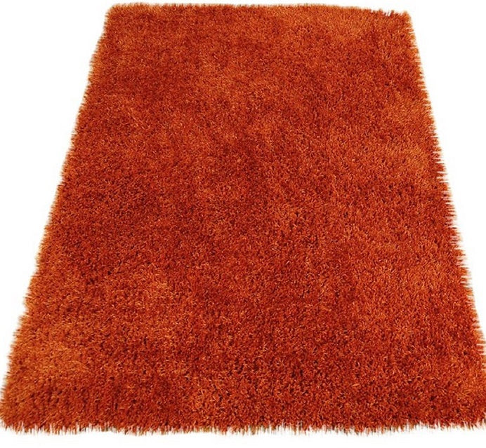 Tapis de salon Moderne poils longs DONNA Orange - Novatrend